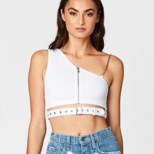 LF zip front buckle top